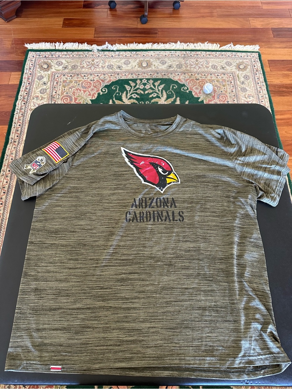 Arizona Cardinals Men's Olive Green Military Short-Sleeve Team Tee Size 3XL